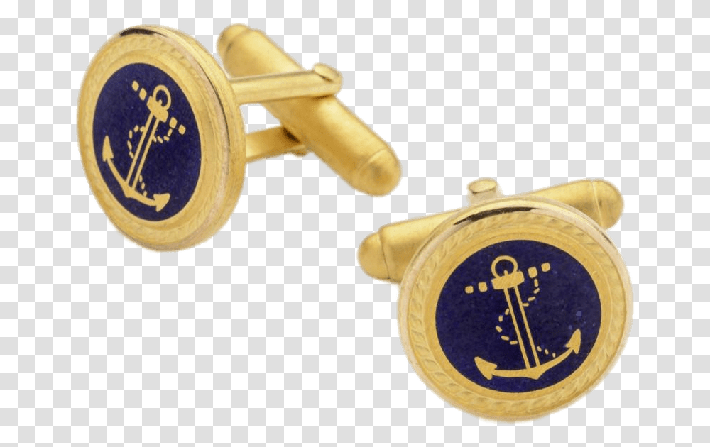Anchor Amp Rope Cufflinks Gold Cufflink Anchor Clegg, Tape, Wristwatch, Wax Seal Transparent Png
