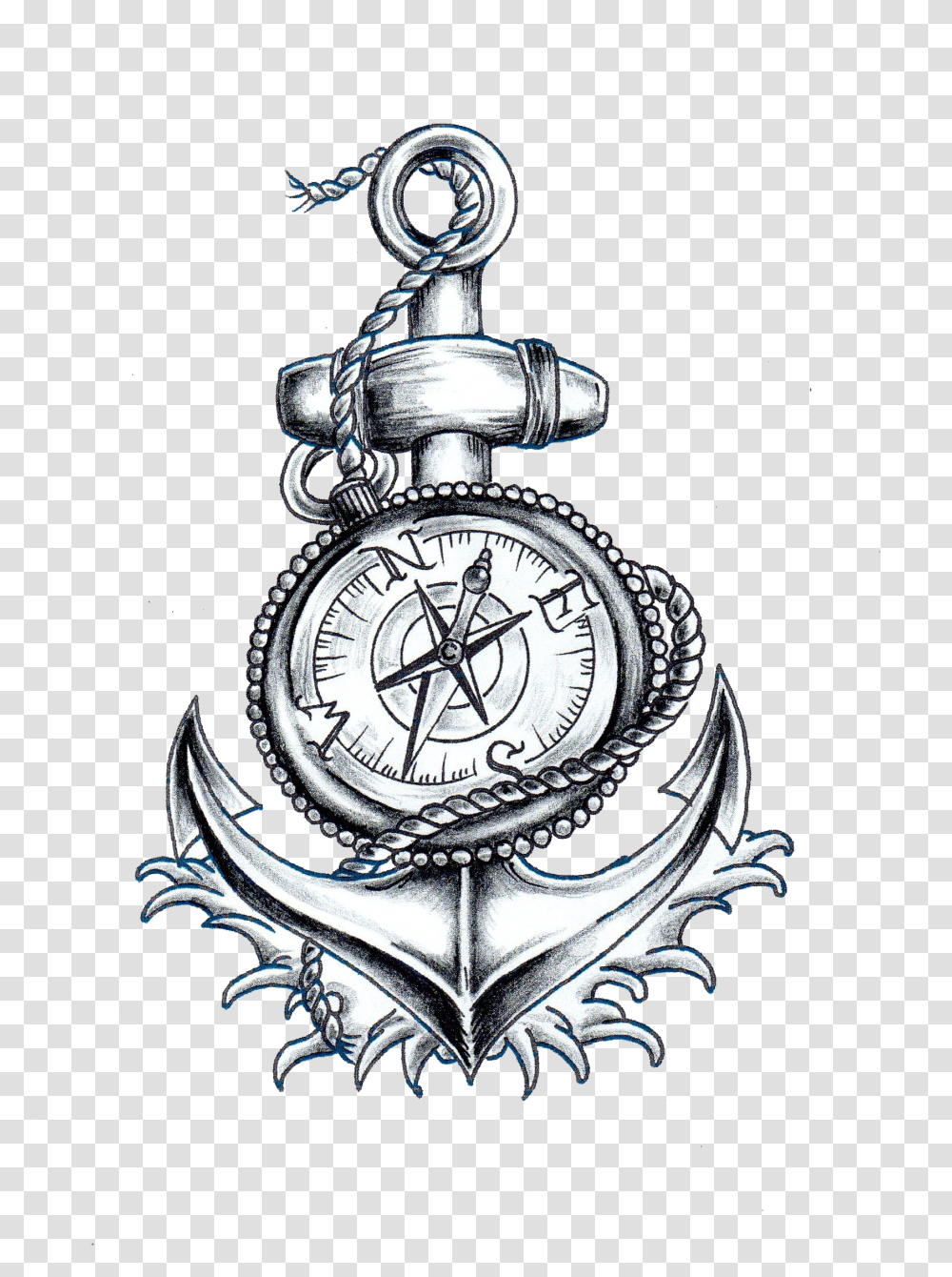 Anchor And Compass, Wristwatch Transparent Png