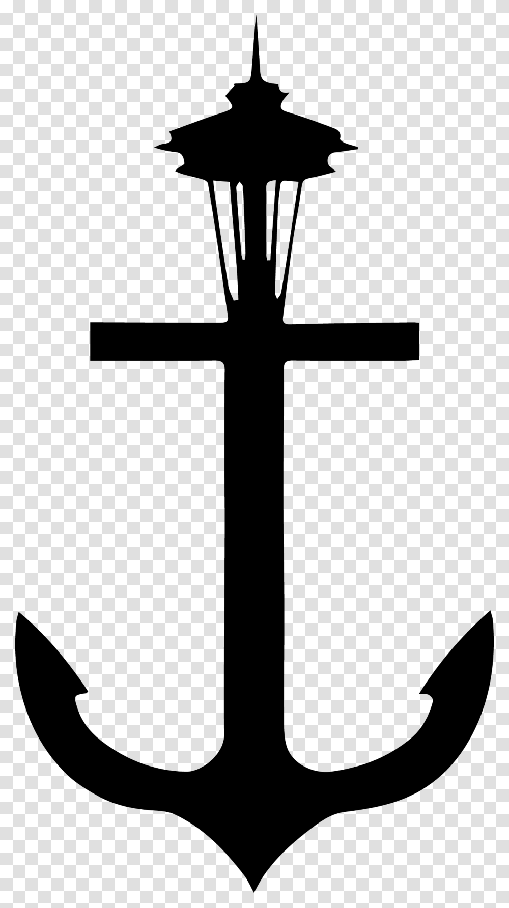 Anchor Black And White Clip Art Ancora Em Fundo Transparente, Cross, Hook Transparent Png