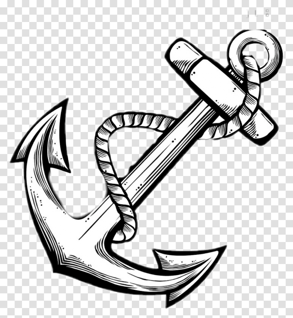 Anchor Clip Art Black And White Easy Black And White Drawings, Hook, Sink Faucet Transparent Png