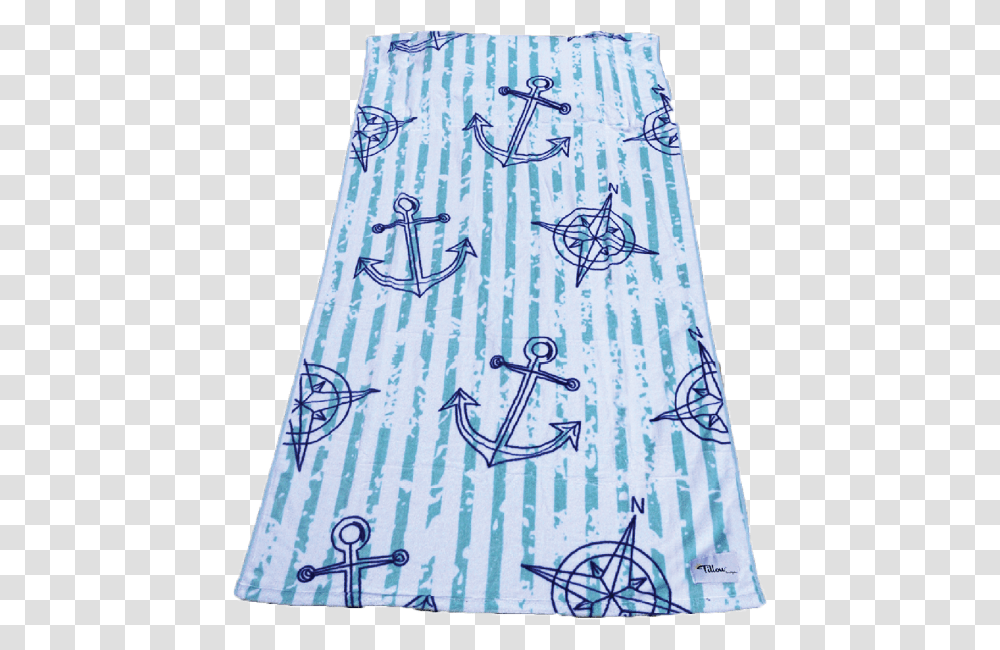 Anchor Design Beach Towel, Rug, Hook Transparent Png
