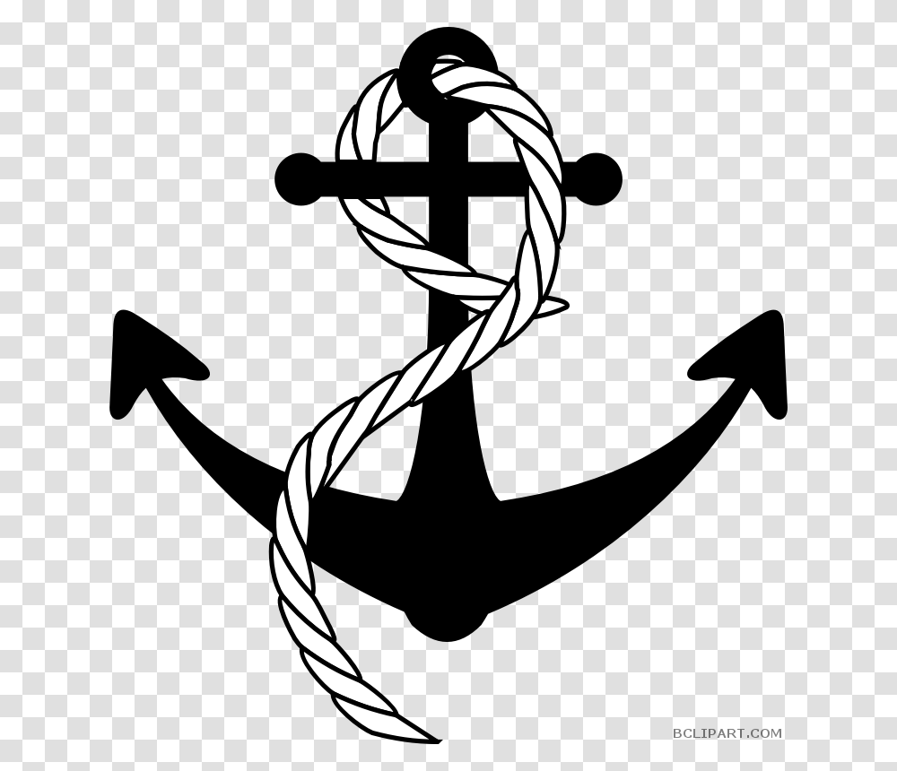 Anchor With Rope Clipart Anchor Rope Clip Anchor With Rope, Stencil, Grenade, Bomb, Weapon Transparent Png