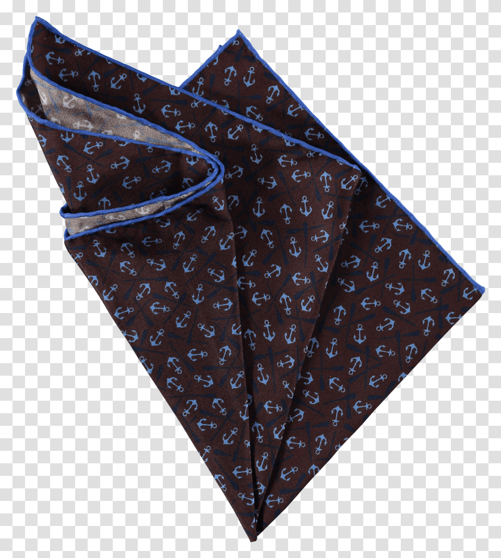 Anchors Pocket Square Brown Folded Pocket Square Brown And Blue, Apparel, Bandana, Headband Transparent Png