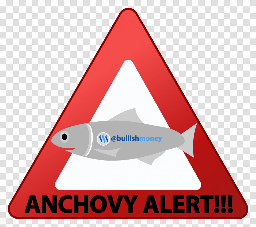 Anchovy Alert Traffic Sign, Triangle, Animal, Fish Transparent Png