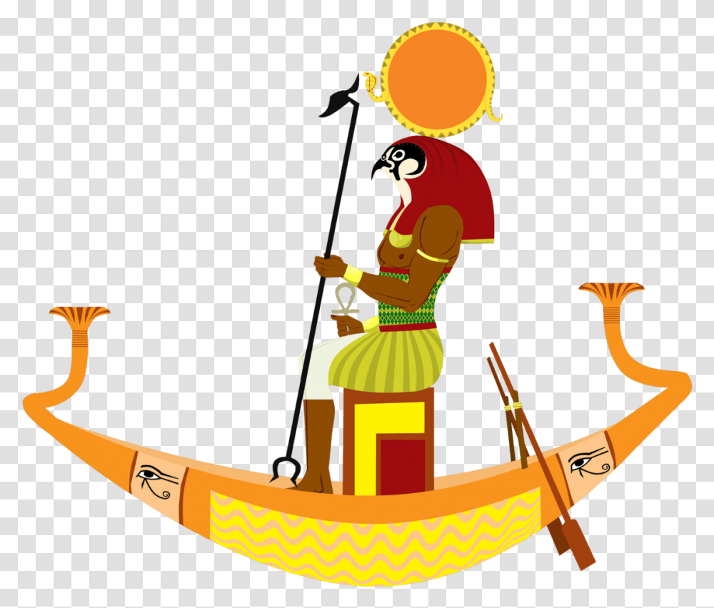 Ancient Egypt Clip Art Ra Egyptian God Boat, Person, Leisure Activities, Bulldozer, Vehicle Transparent Png