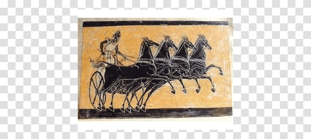 Ancient Greek Chariot, Painting, Postage Stamp Transparent Png