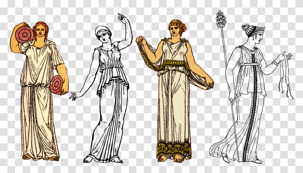 Ancient Greek Women Chiton Ancient Greek Clothings, Person, Costume, Cloak Transparent Png