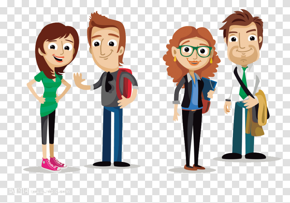 And Business Men Character Illustration Walk Cartoon Dialogos En Ingles Con Personas, Human, People, Crowd, Family Transparent Png