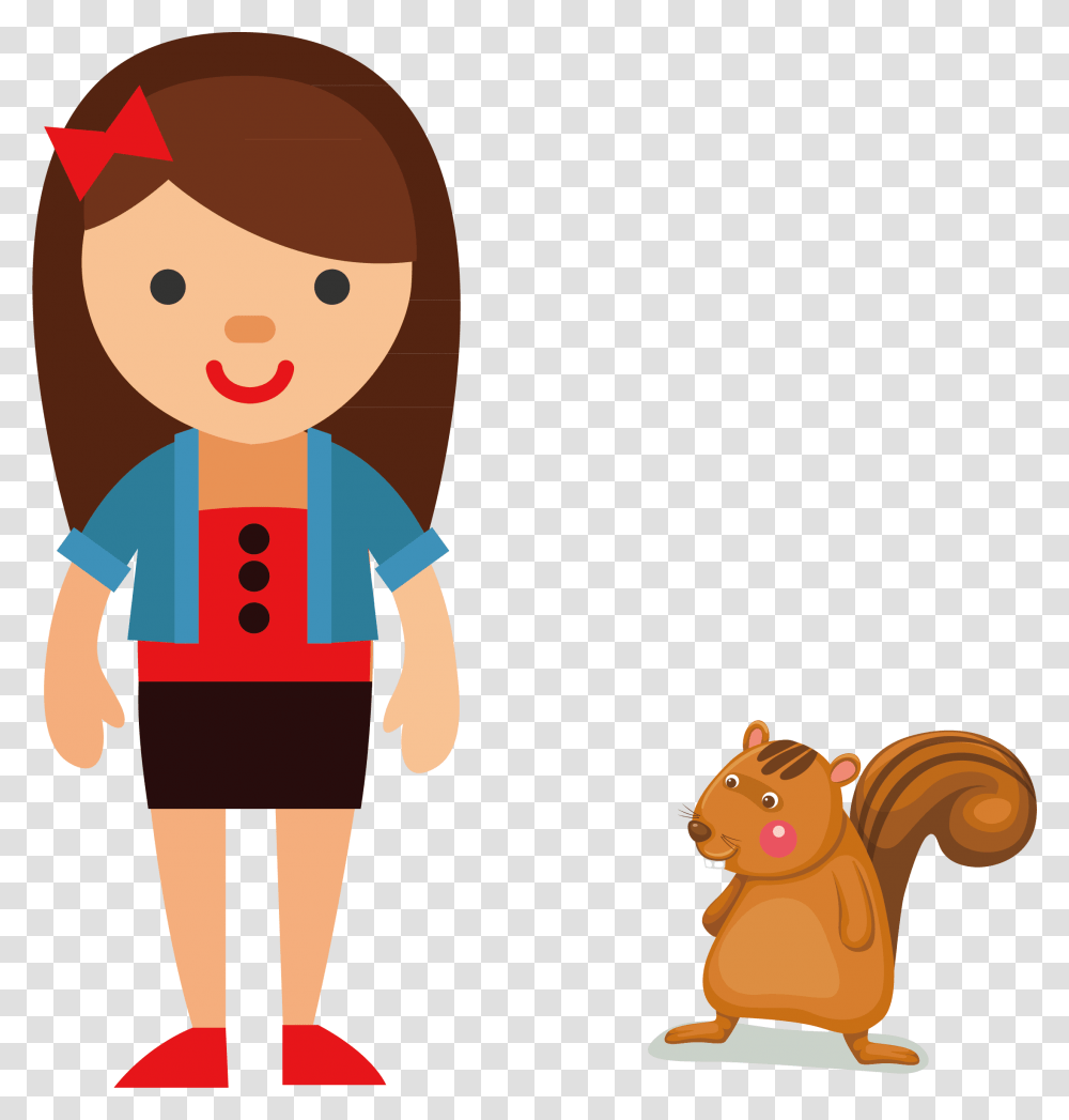 And Flat Animals Illustration Design Avatar Cartoon Human Body In Chinese, Person, Female, Girl, People Transparent Png