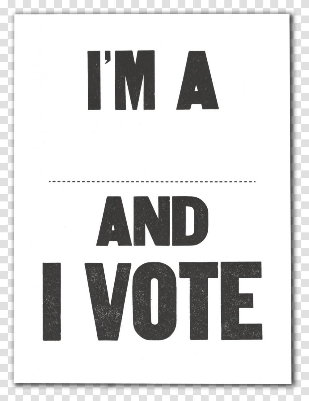 And I Vote Postcard Pack Piccolo, Alphabet, Poster, Advertisement Transparent Png