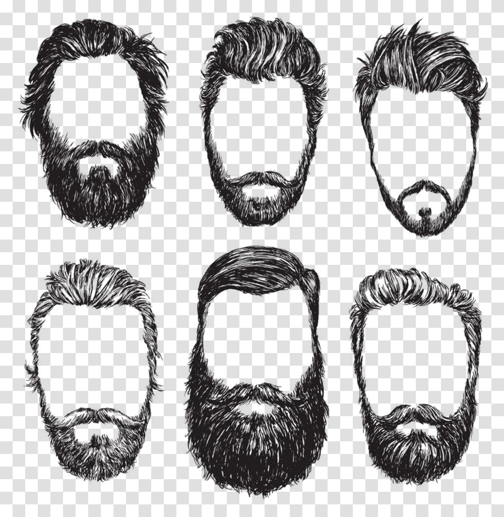 And Illustration Vector Black White Beard Stock Clipart Outline Of A Beard, Rug, Accessories, Accessory, Bib Transparent Png