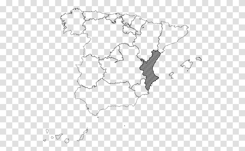 And Its Autonomous Regions Spain, Map, Diagram, Plot, Atlas Transparent Png
