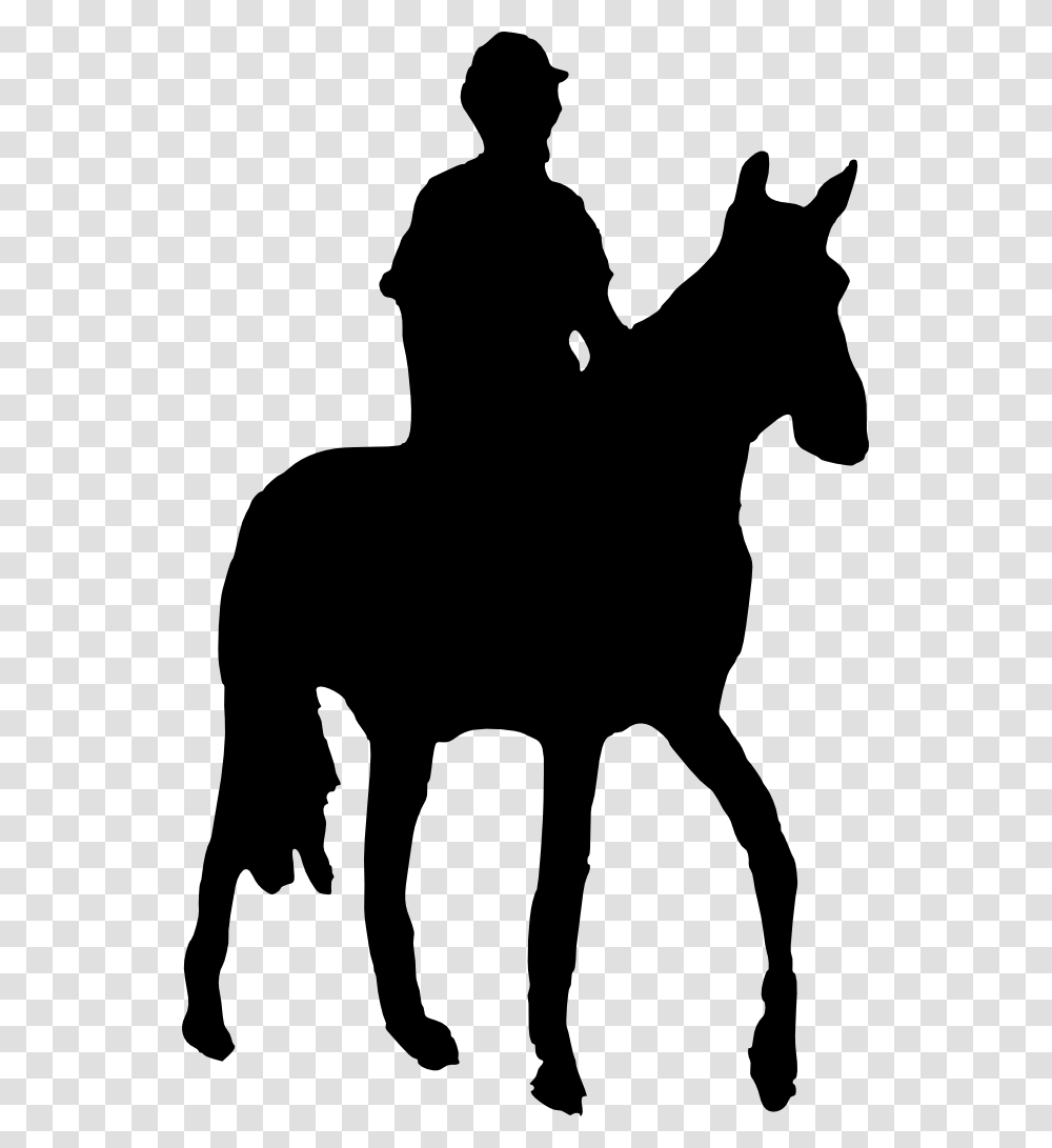 And Rider Silhouette At Silhouette Horse And Rider, Stencil, Person, Human Transparent Png