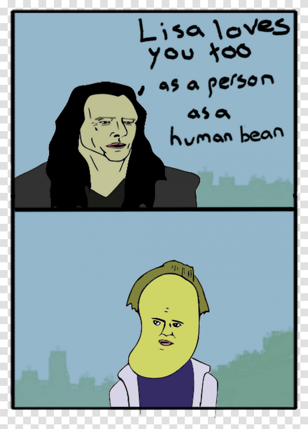 And So The Curse Of The Human Bean Spreads Cartoon, Person, Poster, Advertisement Transparent Png