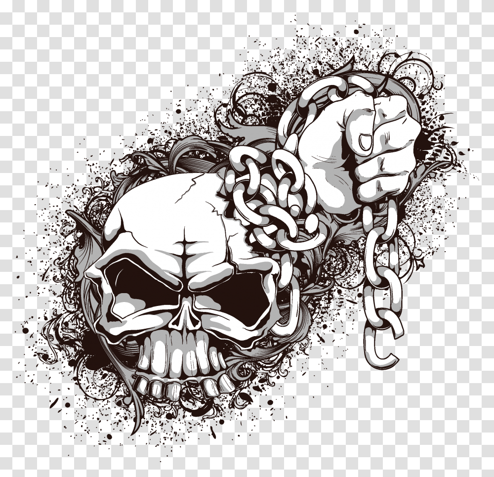And Symbolism Human Skull Crossbones Free Photo Skull And Chain Vector, Drawing, Doodle Transparent Png