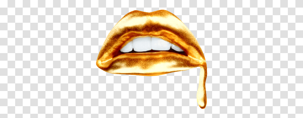 And Teeth Image Gold Lips, Mouth, Fungus, Sweets, Food Transparent Png
