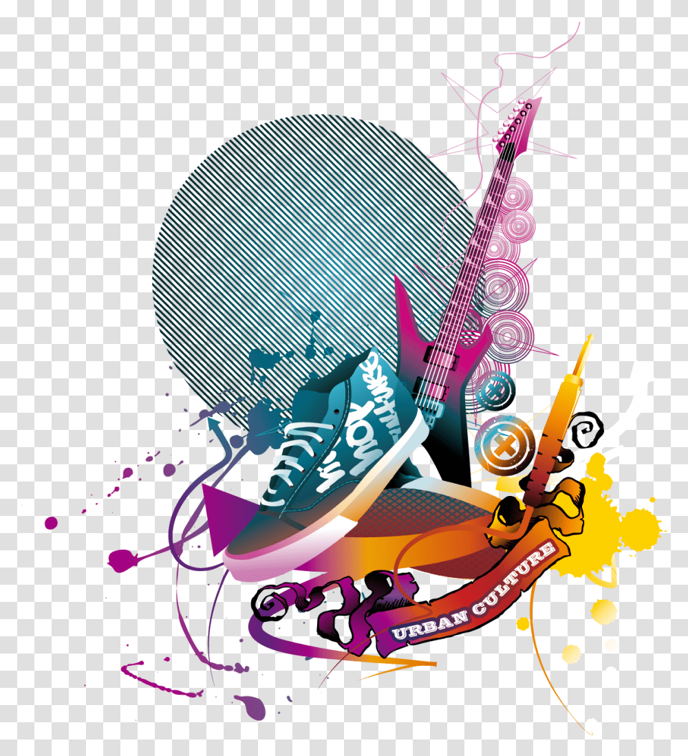And Watercolor Shoes Guitar Instrument Vector Musical Music Vector, Drawing, Leisure Activities Transparent Png