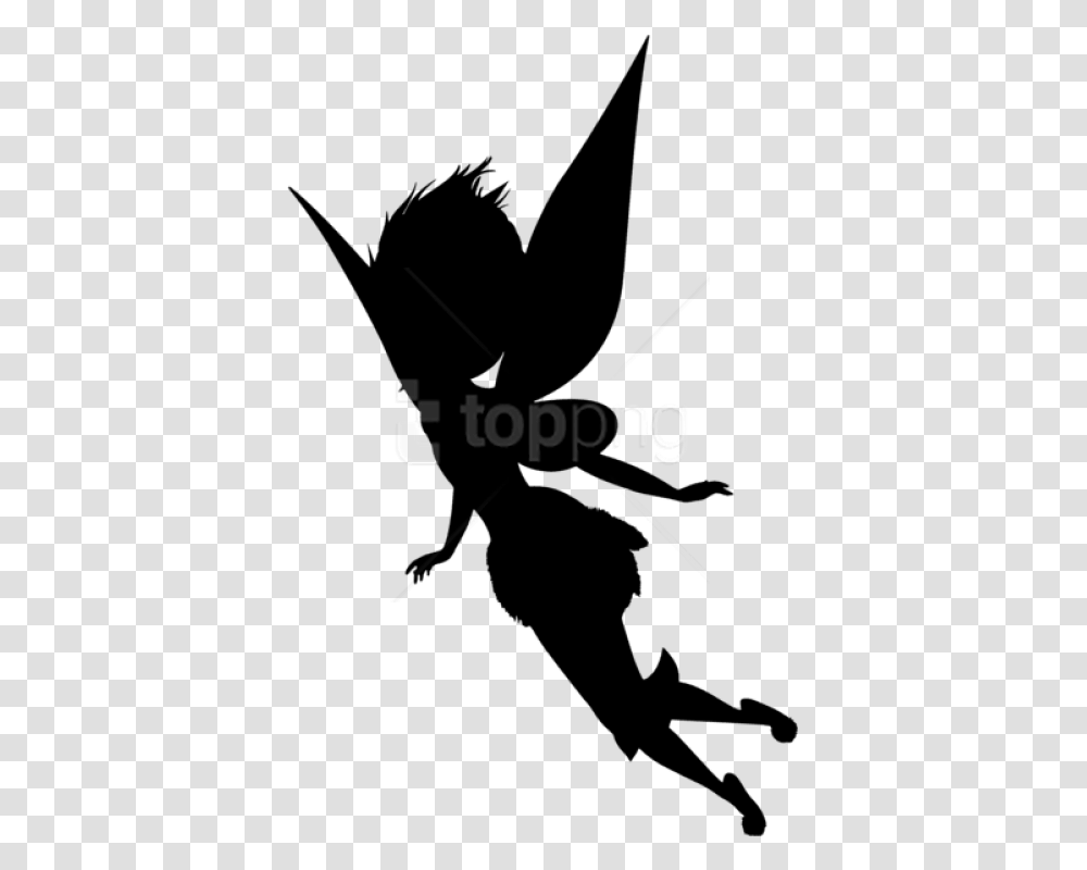 And Whitefictional Charactermythical Creaturewingartclip Fairy Silhouette No Background, Analog Clock, Arrow Transparent Png