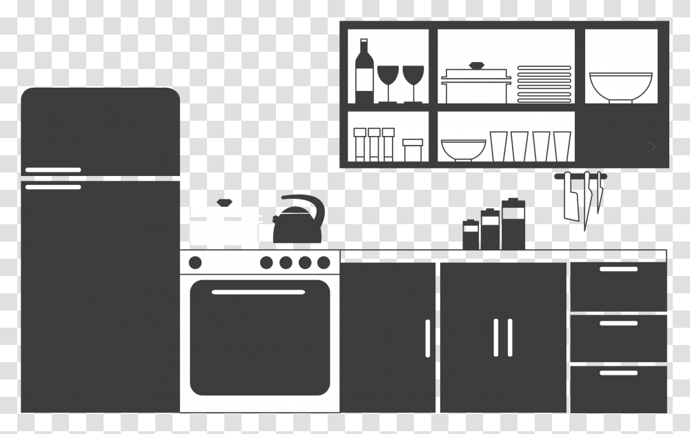 And Whiteinterior Modular Furniture Icons, Oven, Appliance, Stove, Room Transparent Png