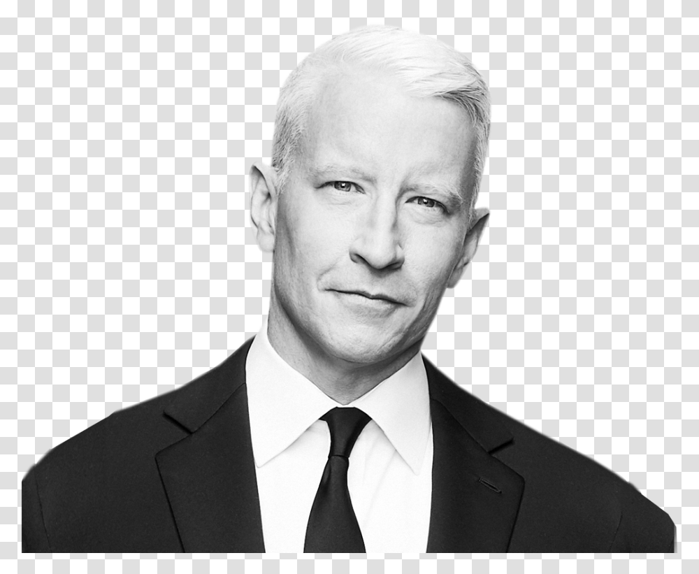 Anderson Cooper Anderson Cooper Black And White, Tie, Accessories, Suit, Overcoat Transparent Png
