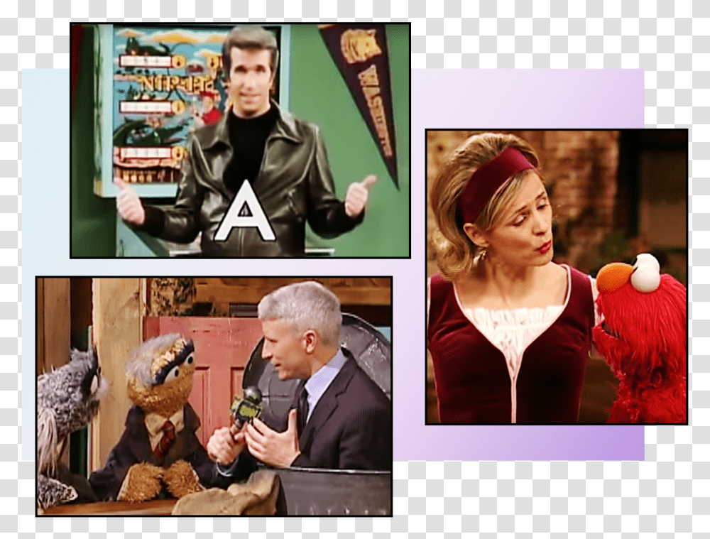 Anderson Cooper Henry Winkler And Amy Sedaris, Person, Crowd, Collage, Poster Transparent Png