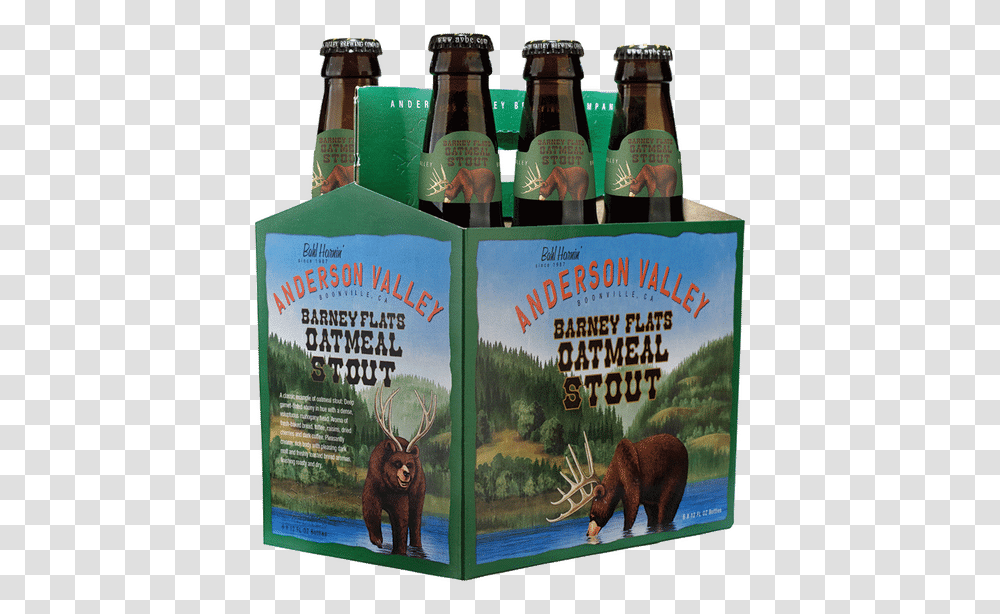 Anderson Valley Barney Flats Oatmeal Stout, Beer, Alcohol, Beverage, Drink Transparent Png