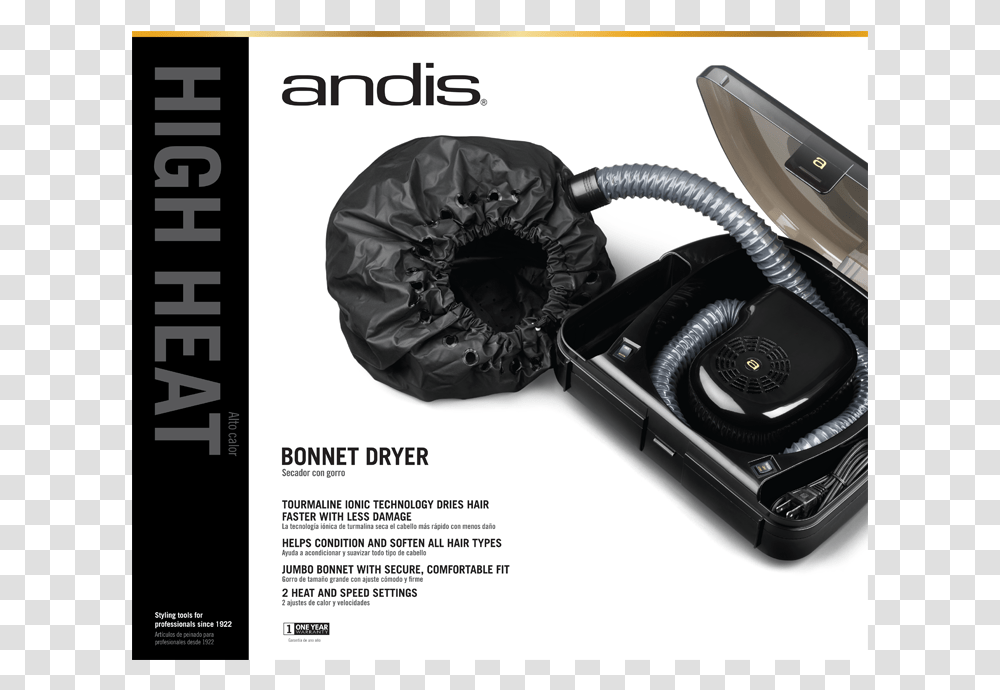 Andis Bonnet Hair Dryer, Camera, Electronics, Poster, Advertisement Transparent Png