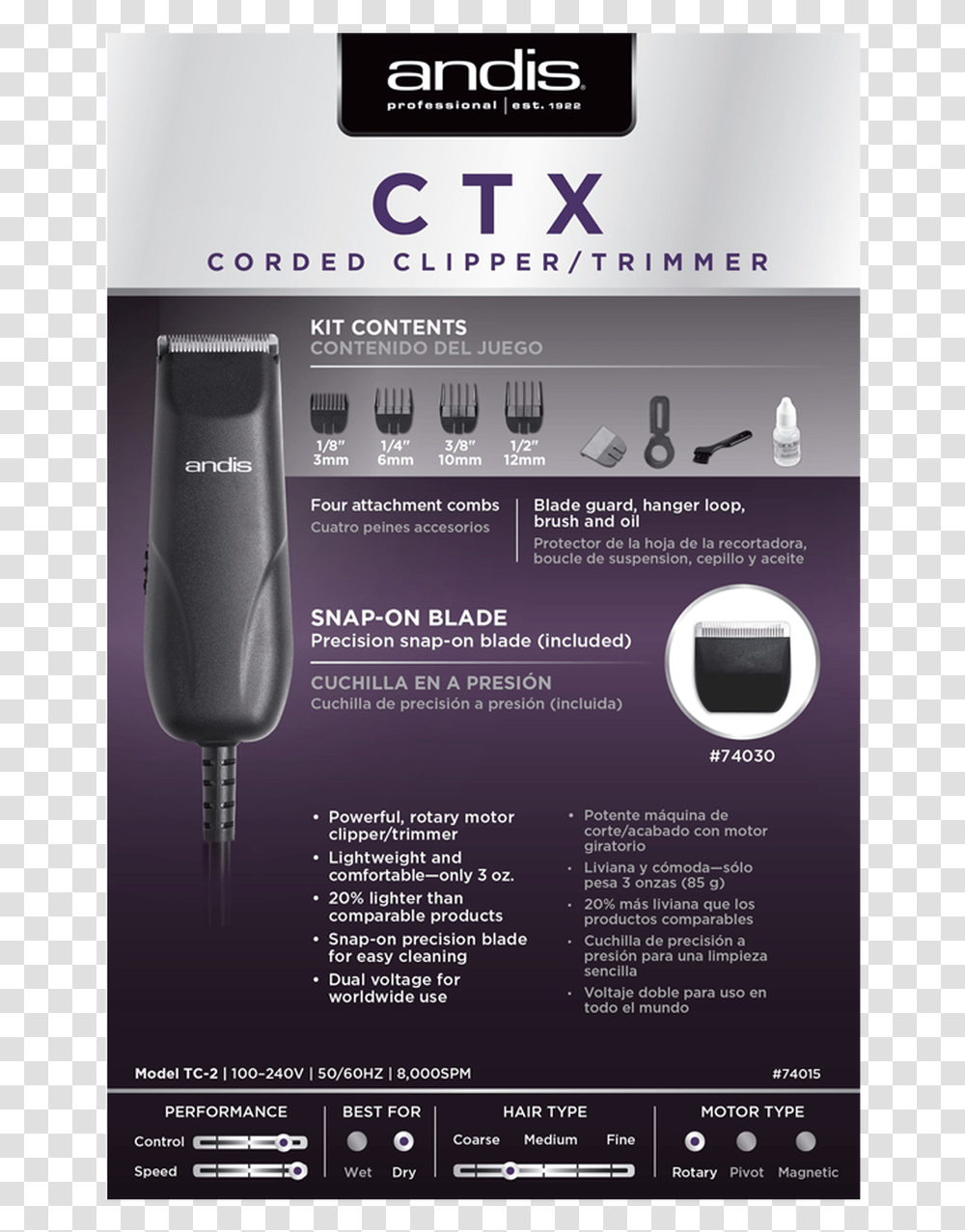 Andis Ctx Corded Clippertrimmer Andis, Appliance, Flyer, Poster, Paper Transparent Png