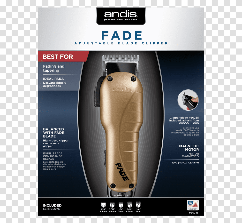 Andis Fade Adjustable Blade Clipper, Poster, Advertisement, Mouse, Flyer Transparent Png