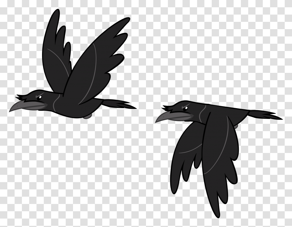 Andoanimalia Bird Crow Duo Family Appreciation Crows, Silhouette, Flying, Beak Transparent Png