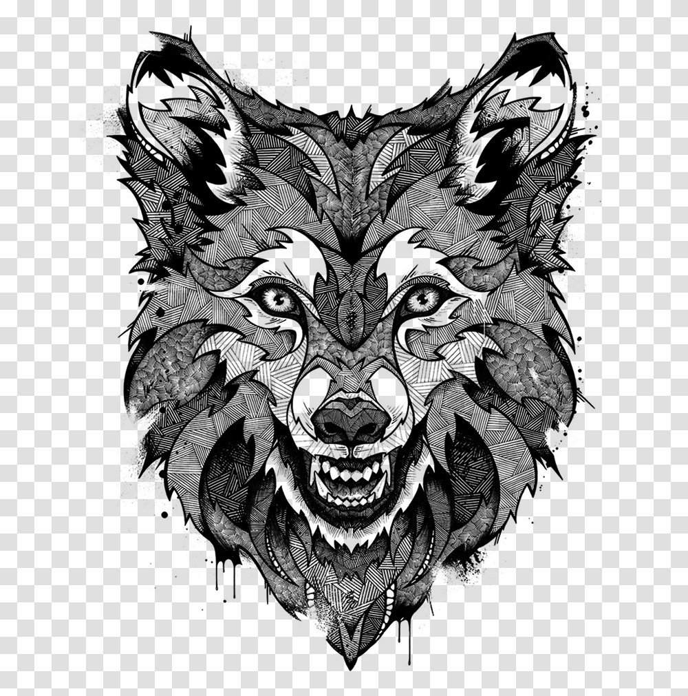 Andreas Preis Drawing Fox Download Wolf Black And White Tattoo Designs, Gray, World Of Warcraft Transparent Png