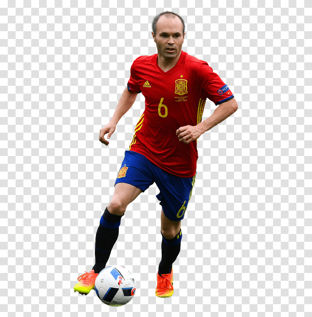 Andres Iniestarender Kick Up A Soccer Ball, Football, Team Sport, Person, People Transparent Png
