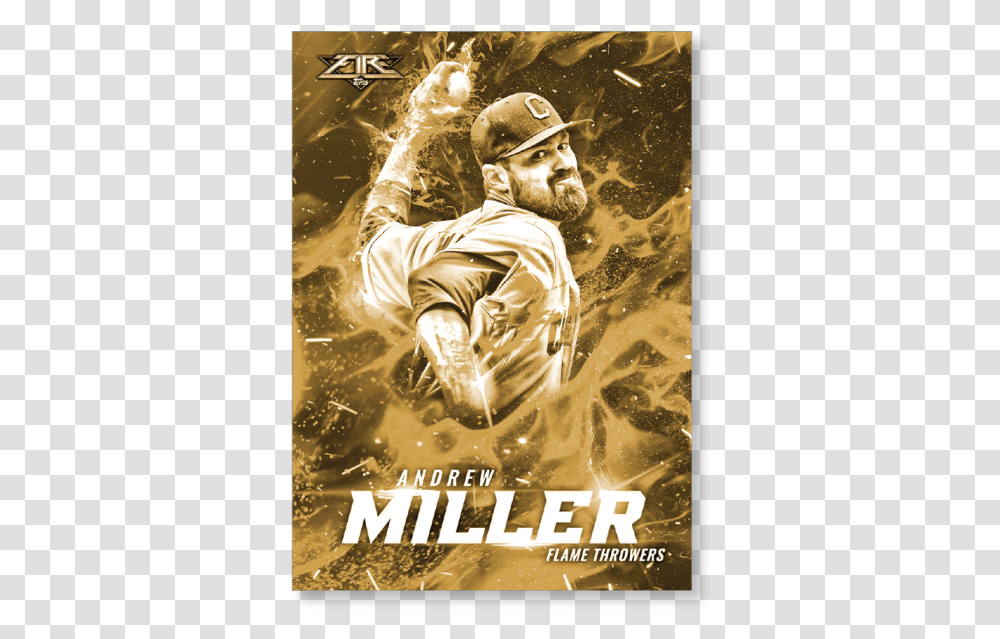 Andrew Miller 2017 Topps Fire Flamethrowers Poster Magento, Advertisement, Person, Hat Transparent Png