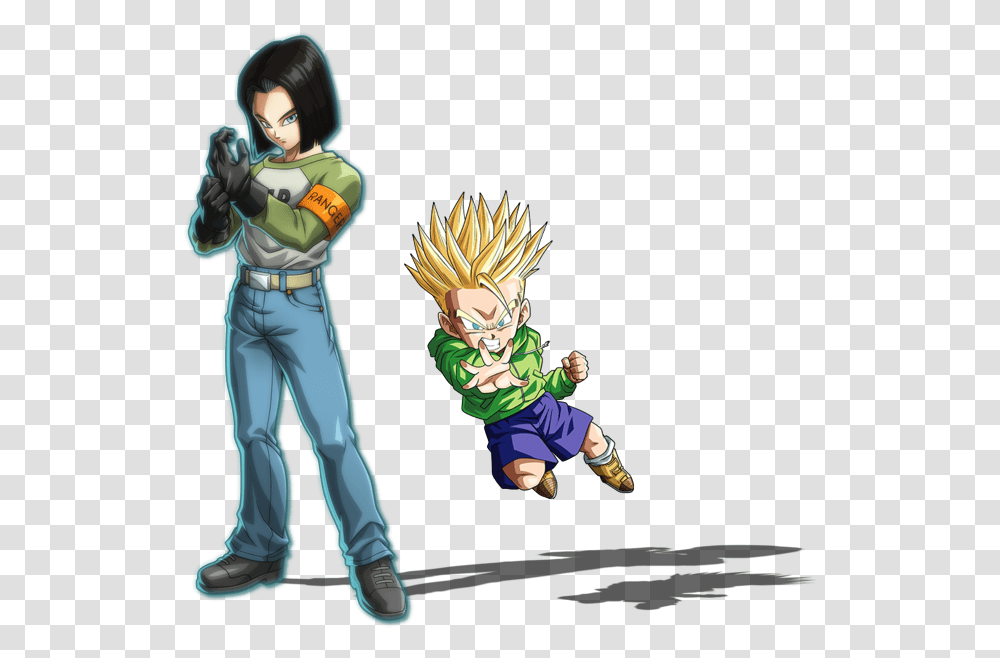 Android 17 Vs Kid Trunks Dragon Ball Fighterz Android 17, Person, Human, Manga, Comics Transparent Png