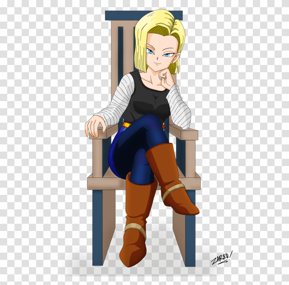 Android 18 Lick My Boots, Chair, Furniture, Person, Human Transparent Png