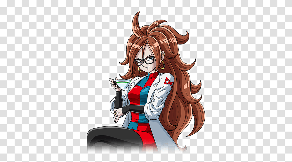 Android 21 Dragon Ball Fighterz Stamps, Manga, Comics, Book, Person Transparent Png