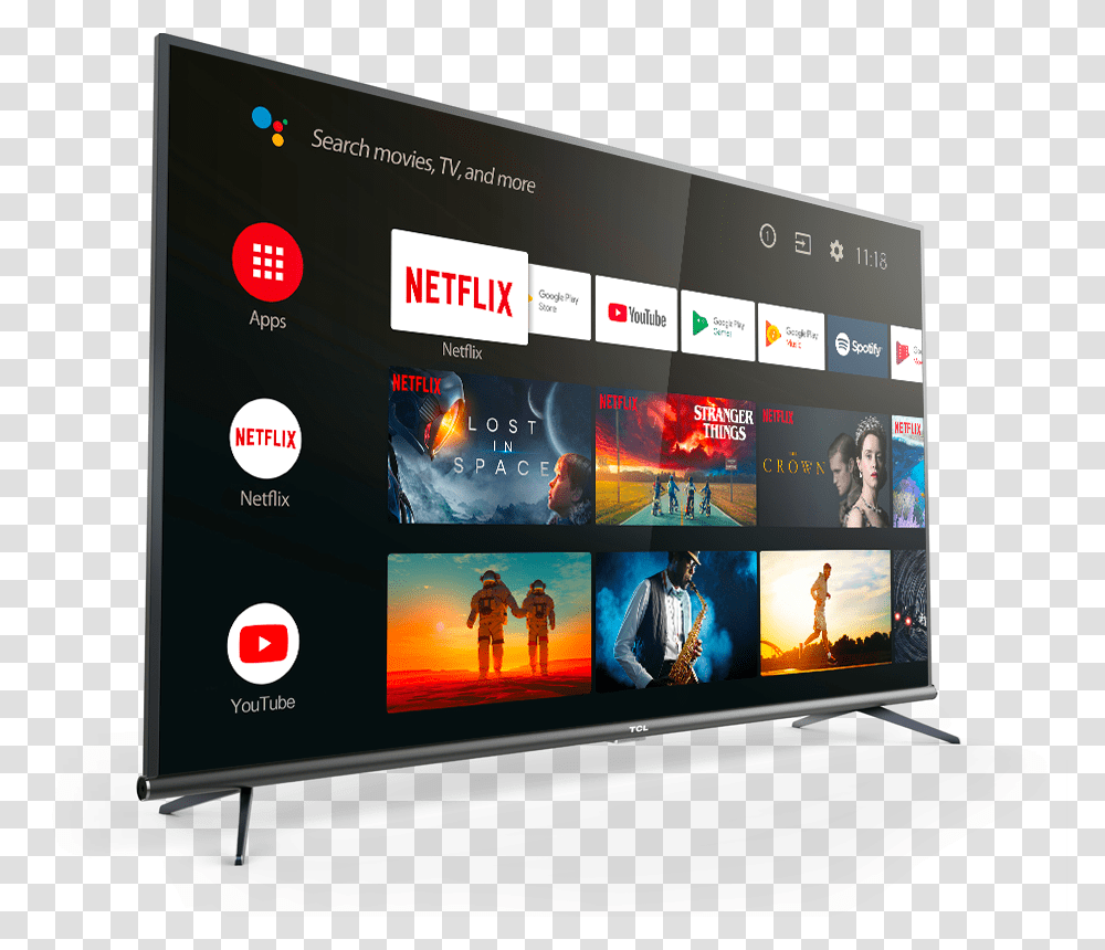 Android Tv For Easy And Unlimited Entertainment Tcl, Monitor, Screen, Electronics, Display Transparent Png