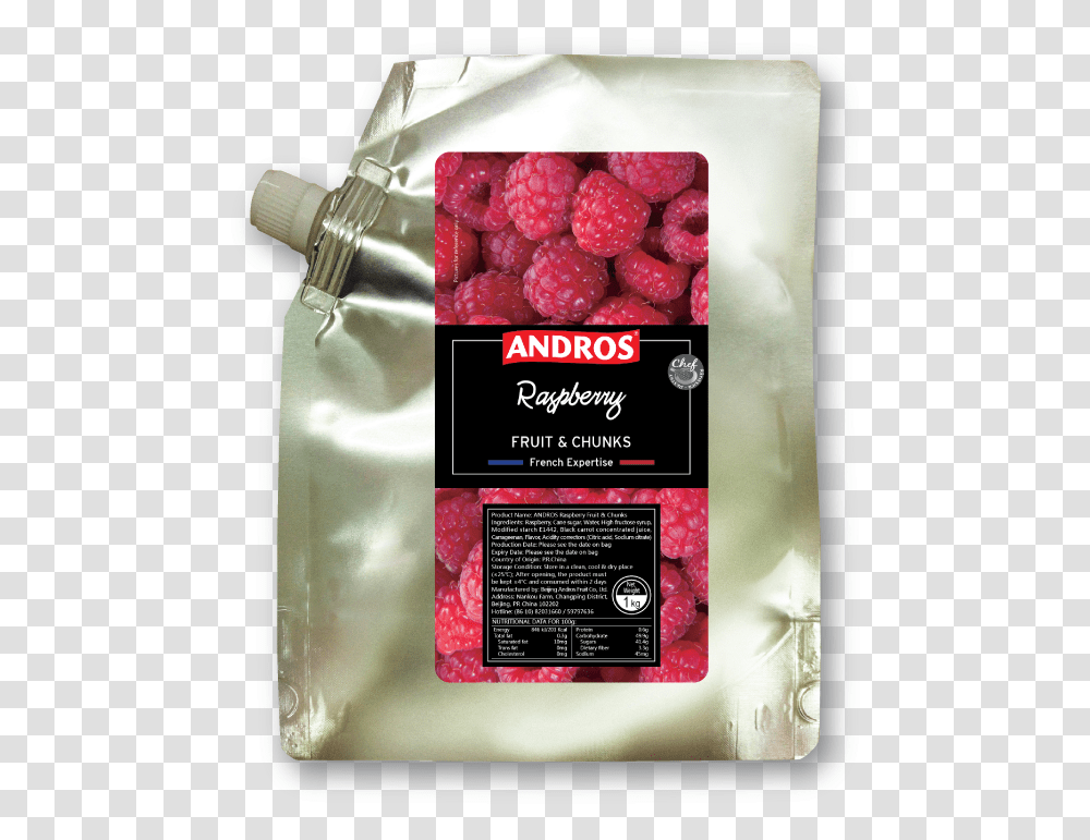 Andros Raspberry Fruit Chunks Doypack, Plant, Food, Blueberry Transparent Png