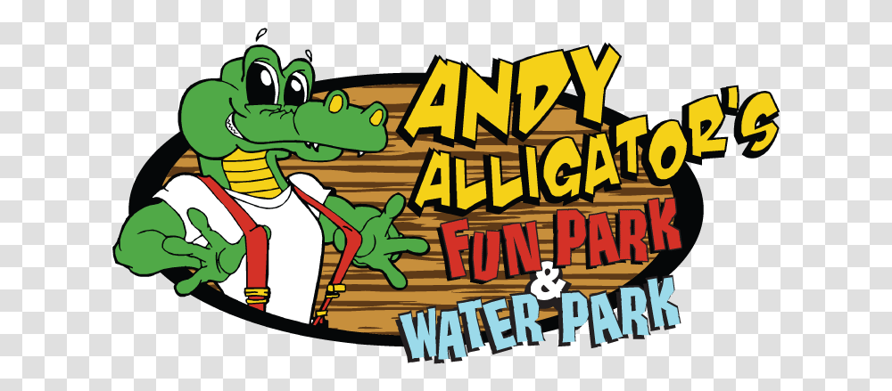 Andy Alligators Fun Park Water Andy Alligator, Animal, Text, Mammal, Poster Transparent Png
