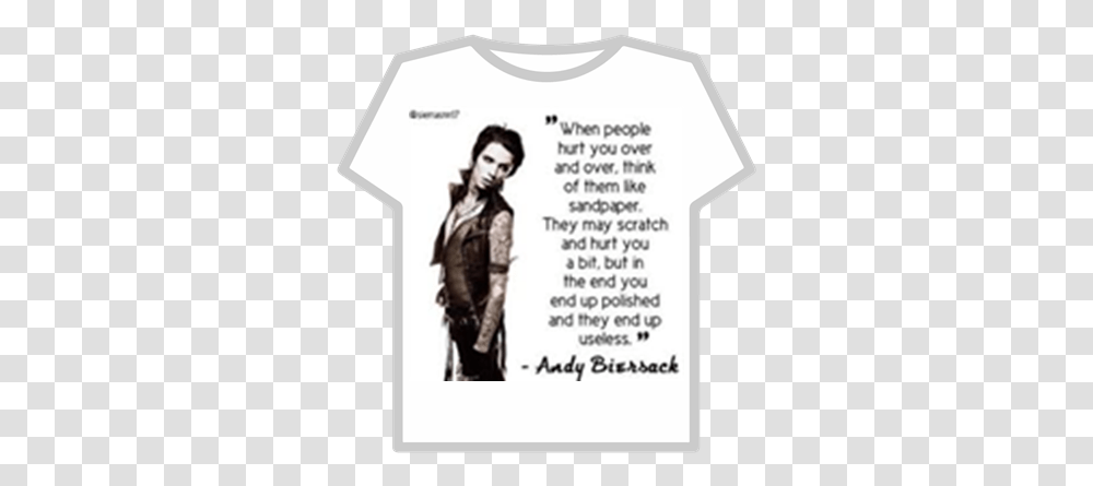 Andy Biersack Quote<33 Roblox Active Shirt, Clothing, Sleeve, Person, Long Sleeve Transparent Png