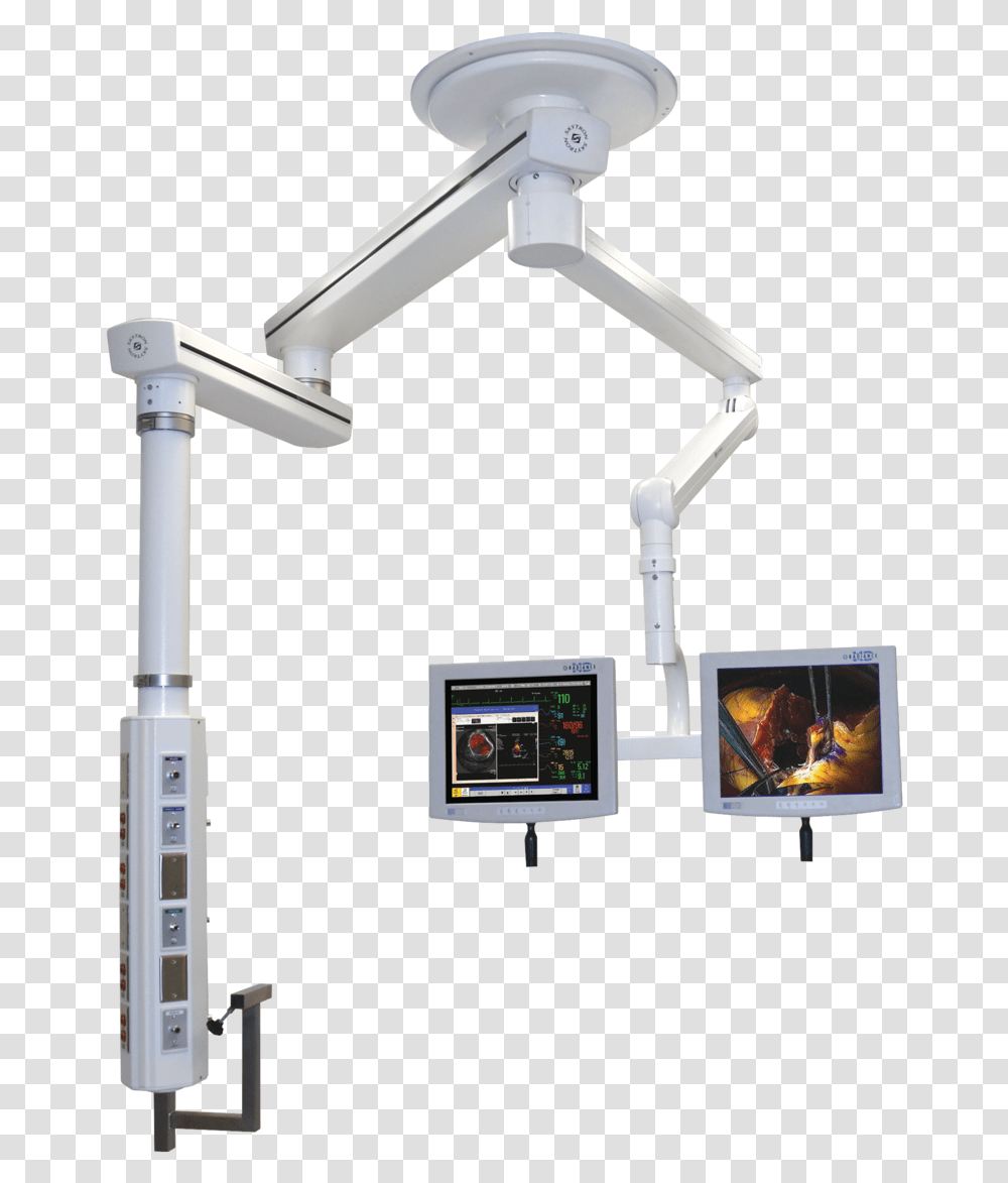 Anesthesia Dual Monitors Equipment Boom, Shower Faucet, Screen, Electronics, Display Transparent Png
