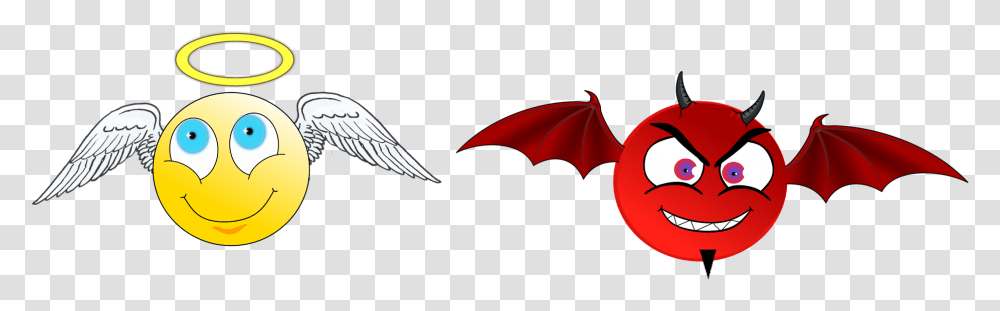 Angel And Devil Clipart Cartoons Angel And Demon Cartoon, Bird, Animal, Dragon Transparent Png