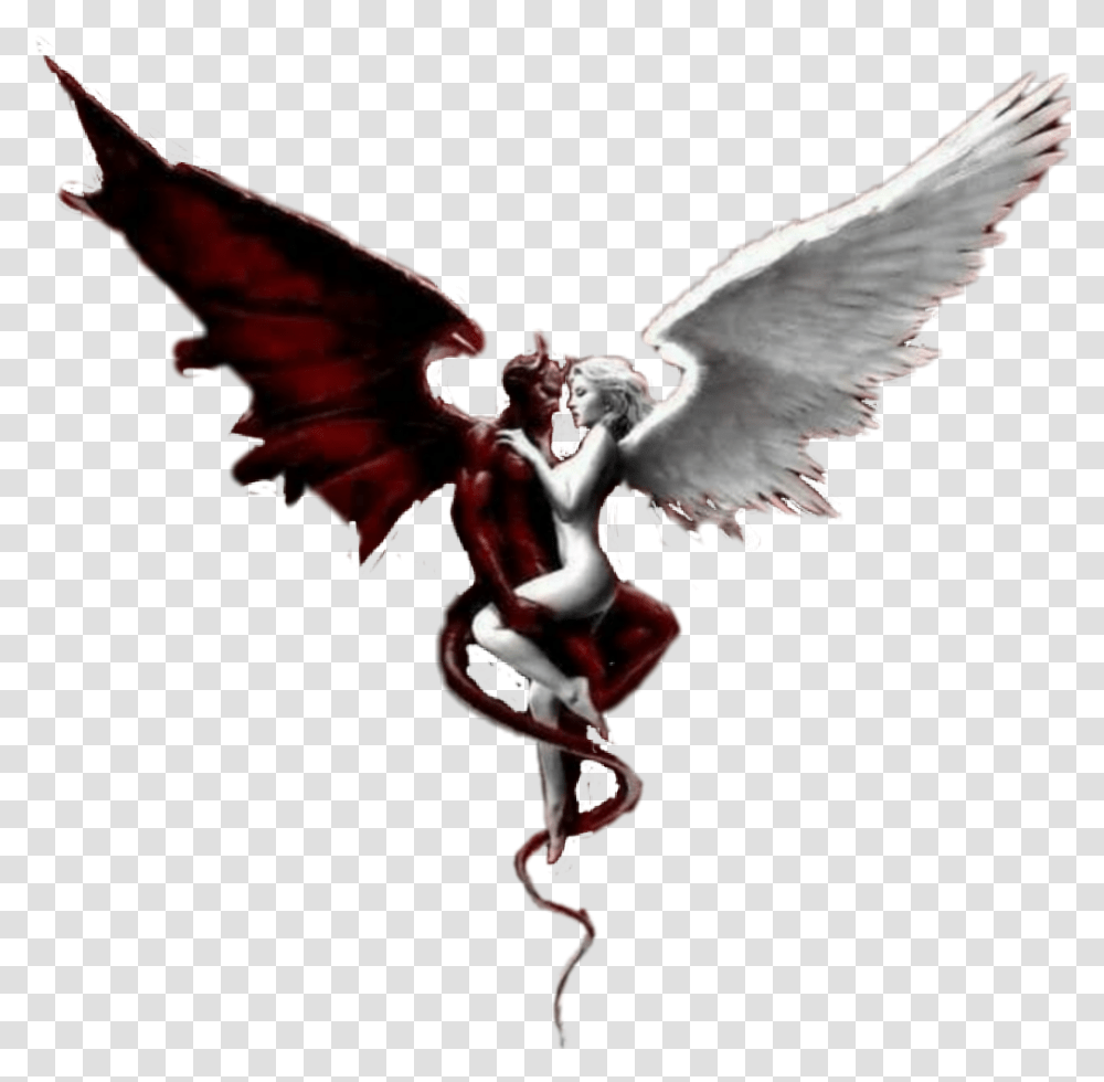 Angel And Devil Love, Bird, Animal, Archangel Transparent Png