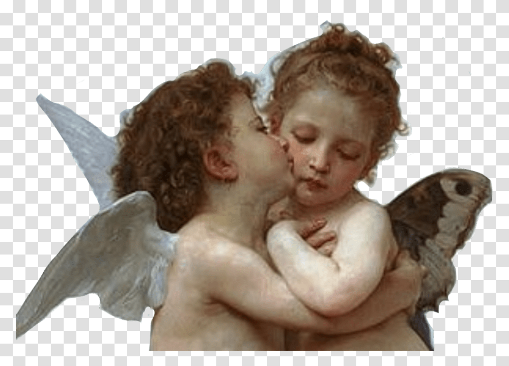 Angel Angelart Angelpng Editing Editingneeds Michelangelo Baby Angels Kissing, Person, Human, Archangel, Cupid Transparent Png