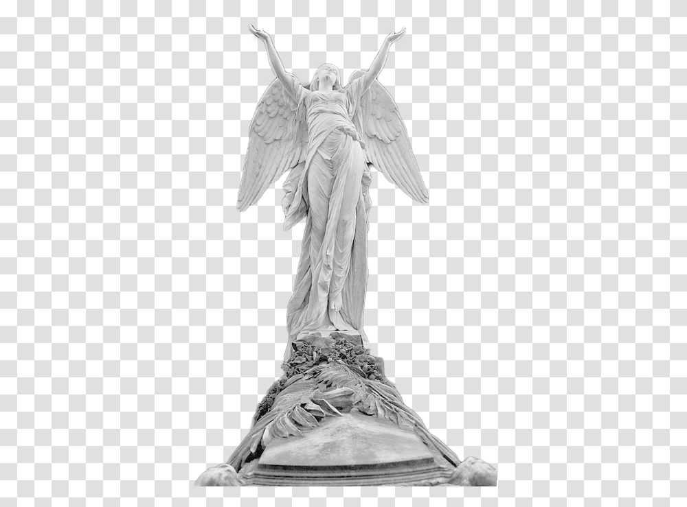 Angel Art And Statue Image Statue Angel Looking Up, Person, Human, Archangel, Bird Transparent Png