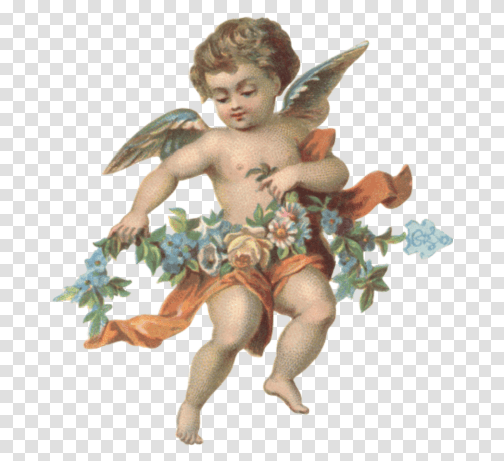 Angel Art Arte Painting Aesthetic Tumblr Cherub, Person, Human, Cupid, Figurine Transparent Png