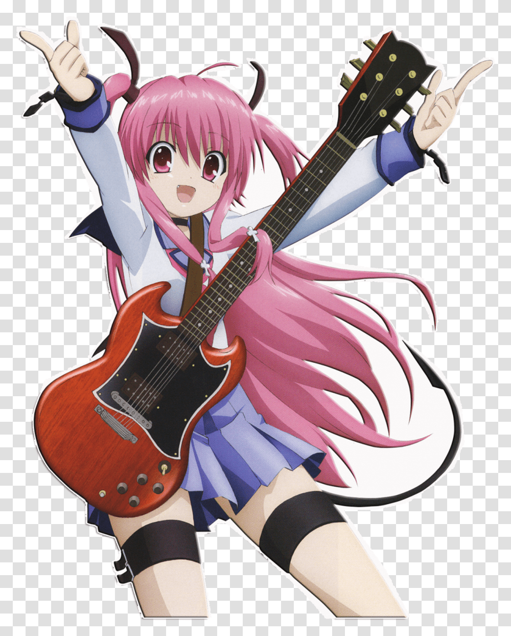 Angel Beats Yui, Guitar, Leisure Activities, Musical Instrument, Person Transparent Png