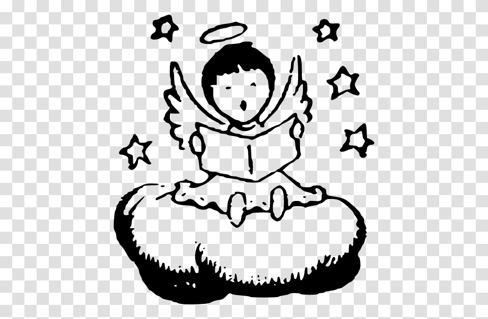 Angel Clipart Book, Stencil, Drawing, Doodle Transparent Png