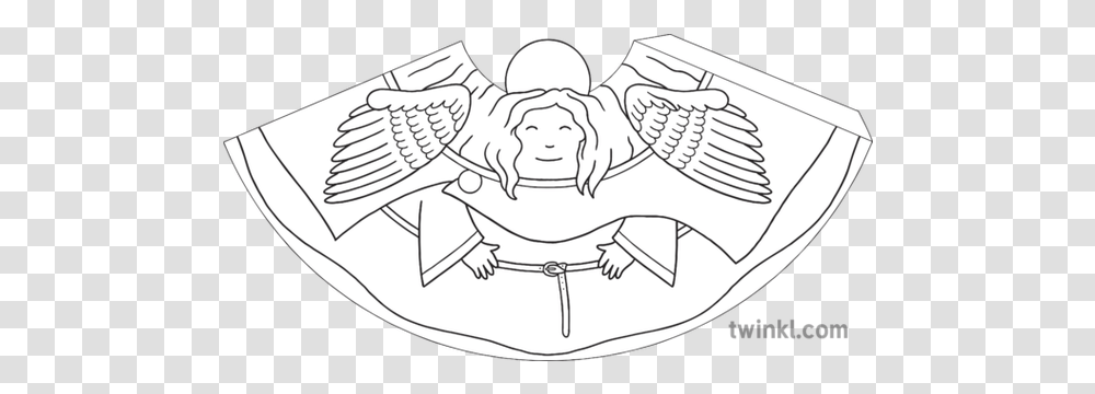 Angel Cone Character Welsh Traditional Tale Celestial Line Art, Archangel, Drawing, Sculpture, Snow Angel Transparent Png