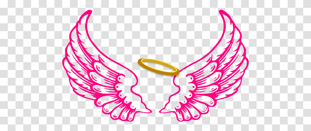 Angel Crown Clipart Angel Wings And Halo 600x360 Angel Wings Coloring Page, Light, Symbol, Neon, Logo Transparent Png